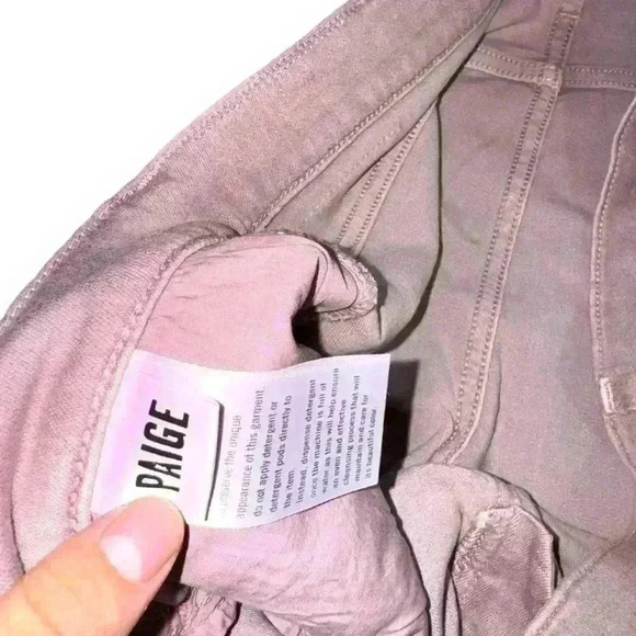 NWT PAIGE LENNOX Slim Fit Jeans Stretch  W33 Straight Pink Casual City Offcie - Picture 12 of 12